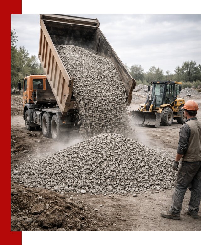 Доставка щебня в Чапаевске крупными и мелкими фракциями