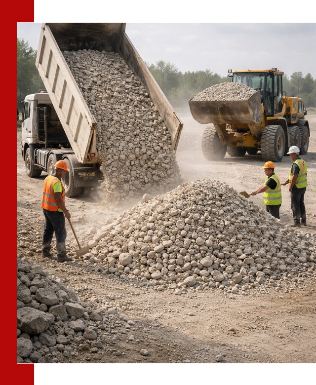 Доставка известнякового щебня фр. 40-70 в Чапаевске