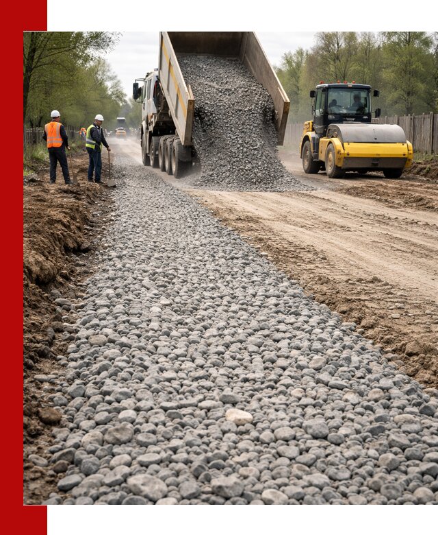 Доставка щебня для отсыпки дорог в Чапаевске высокого качества