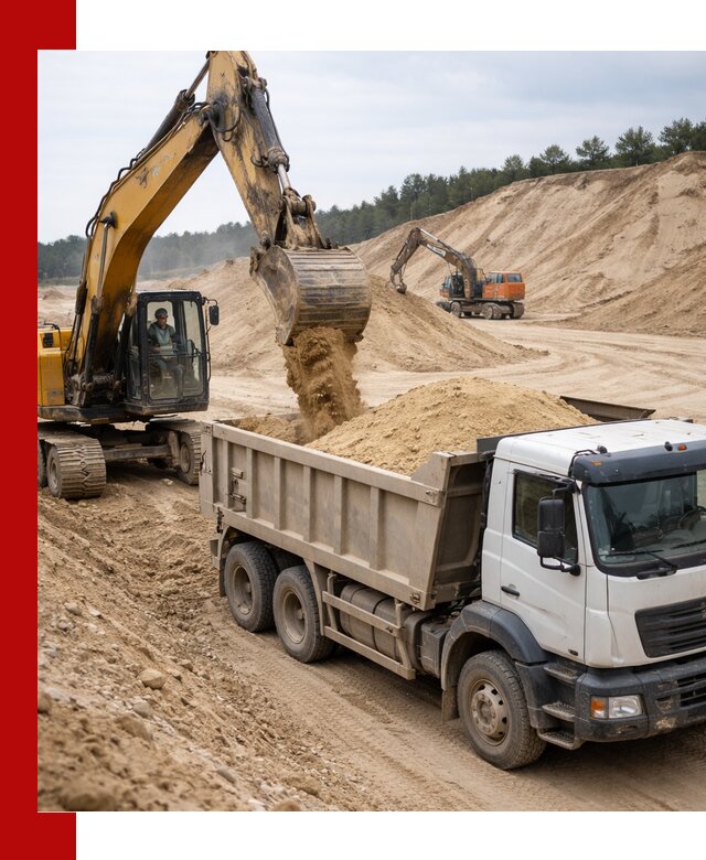 Доставка карьерного песка с самосвалами и разгрузкой в Чапаевске