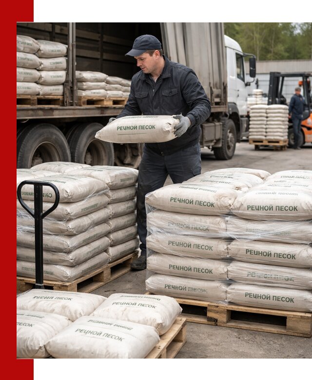 Речной песок в мешках с доставкой в Чапаевске