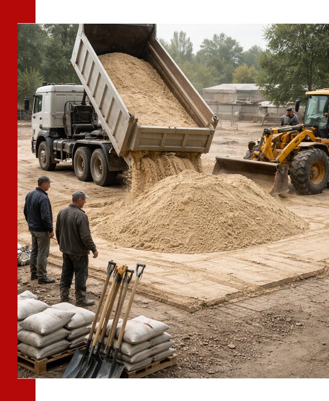 Доставка мытого песка в Чапаевске с самосвалами по выгодной цене