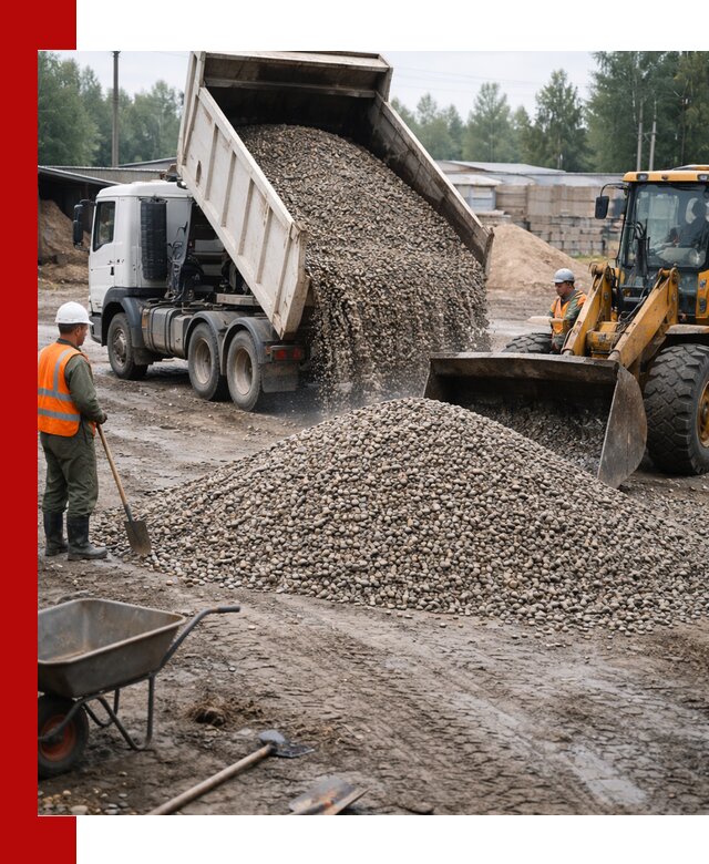 Мытый гравий с доставкой в Чапаевске от карьера до участка