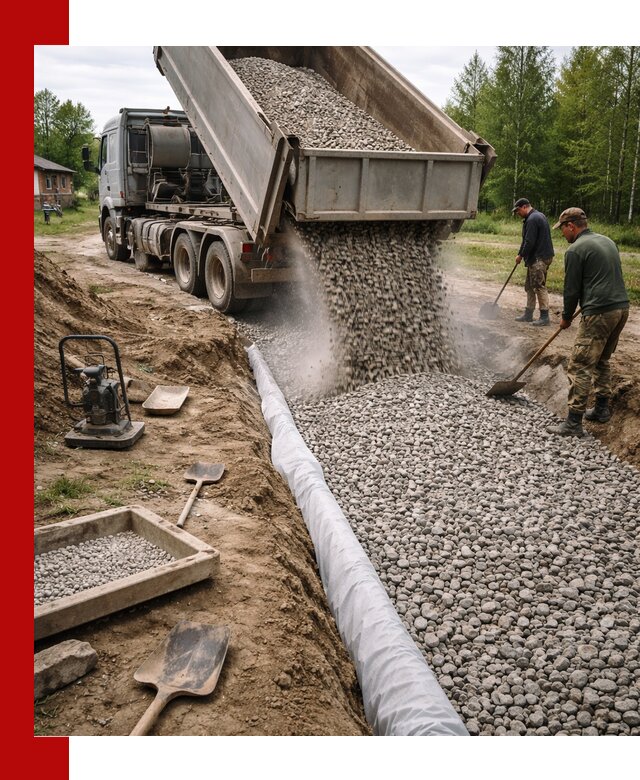 Гравий для дренажа с доставкой в Чапаевске качественный и недорогой