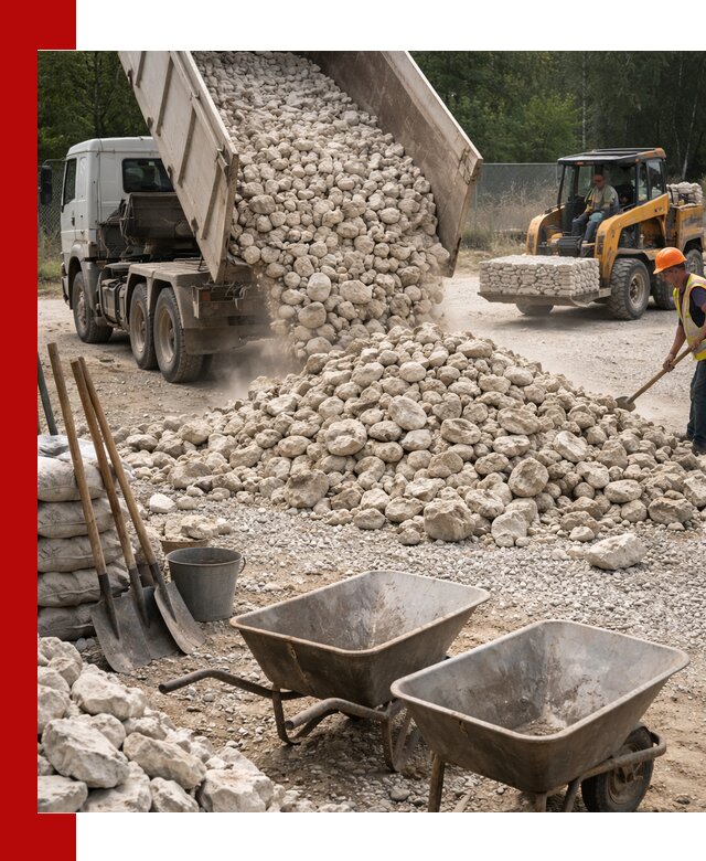 Доставка и продажа бутового известнякового камня в Чапаевске