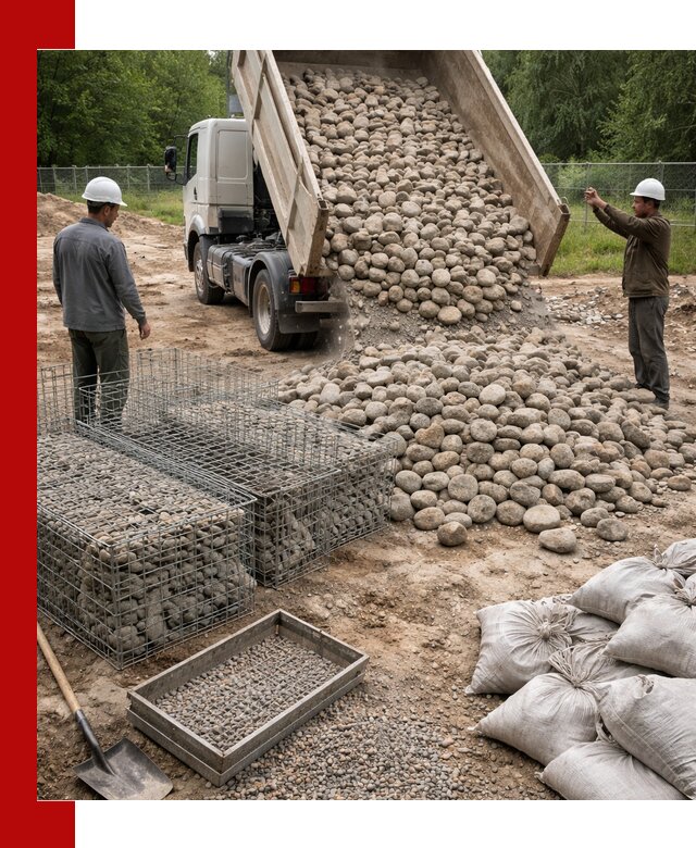 Камень для габионов фракция 70–151 в Чапаевске