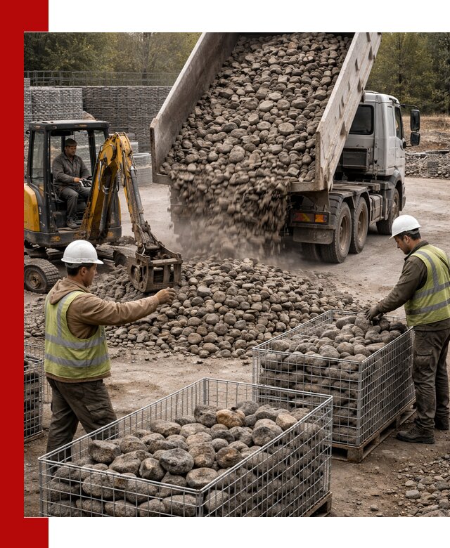 Камень для габионов фракция 100–201 в Чапаевске