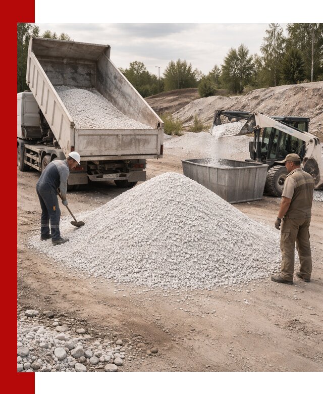 Доставка и продажа белой мраморной крошки в Чапаевске