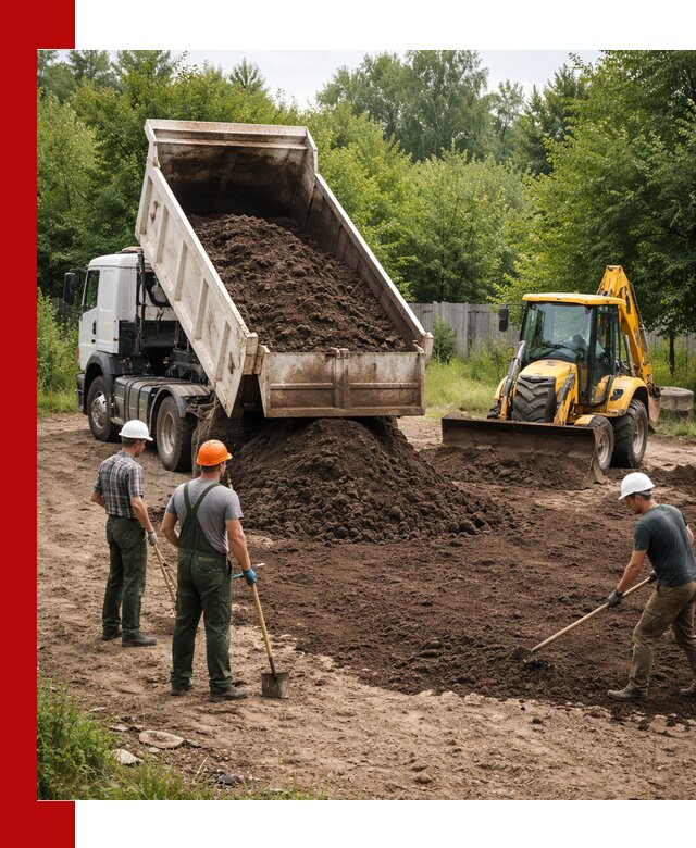 Доставка и укладка грунта для выравнивания участка в Чапаевске