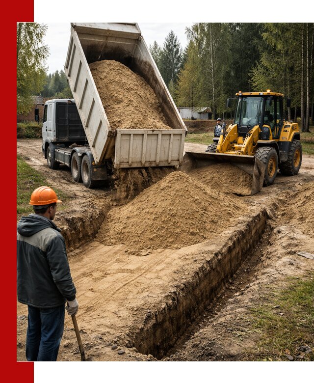 Доставка песчаного грунта в Чапаевске для строительных работ