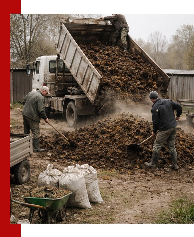 Доставка коровьего навоза самосвалом в Чапаевске