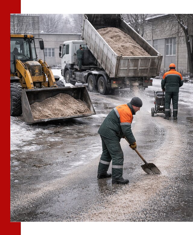 Реагент против гололеда с доставкой и нанесением в Чапаевске