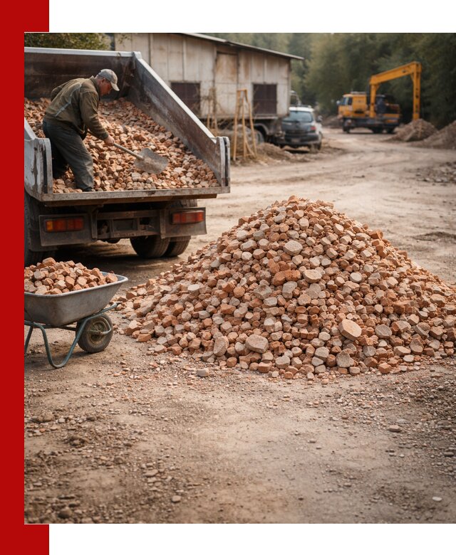 Доставка и подушка из боя кирпича с разгрузкой в Чапаевске