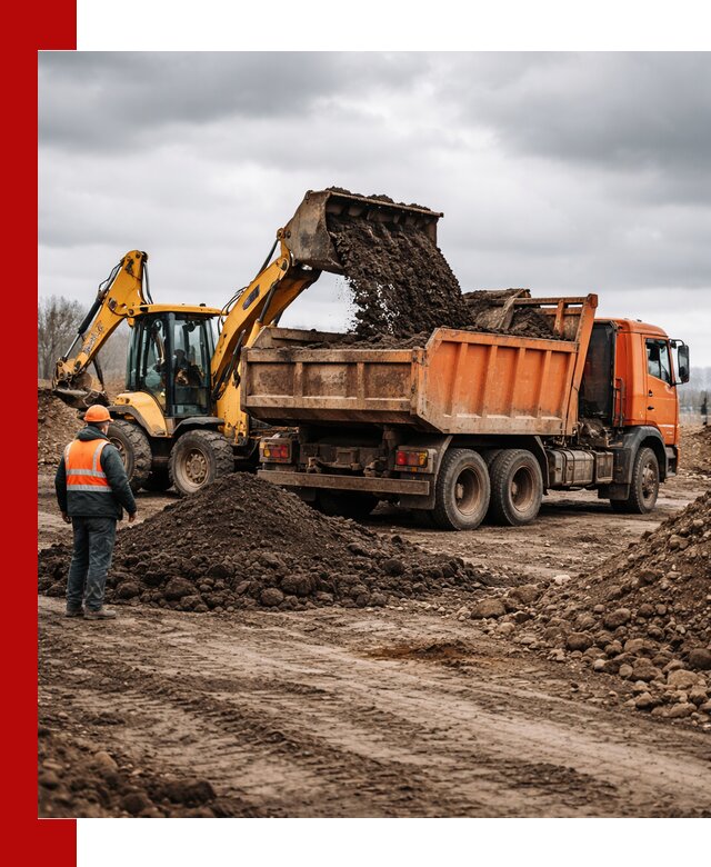 Вывоз грунта и строительного мусора в Чапаевске грузовыми самосвалами